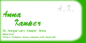 anna kamper business card